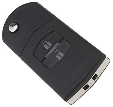 OTOTEC Klappschlüsselgehäuse, Schlüsselgehäuse, Rohling, Ersatz mit 2 Tasten, kompatibel mit Mazda 3/5/6/RX7/RX8/BT50
