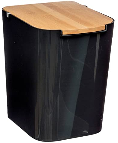 5five - Papelera naturéo de bambú con Tapa 5l Negra