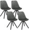 WOLTU Esszimmerstühle 4er Set, Küchenstuhl, Skandinavisch Design, schminktisch Stuhl, Loungesessel, Polsterstuhl, Retro Design Gepolsterter Stuhl, Sitzfläche aus Samt, Dunkelgrau, BH196dgr-4