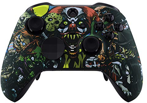 eXtremeRate Coque Personnalisée de Remplacement avec Anneaux de Joystick pour Xbox One Elite Série 2/Elite 2 Core Manette Modèle 1797-La Fête Effrayante