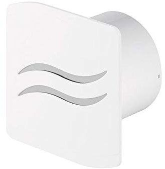 Bathroom Extractor Fan – Multiple Options Including Pull Cord, Timer, Humidity Sensor – Silent or Turbo – Chrome, White and Black Finish Options – Low Energy Consumption ((Turbo) Timer, PSB100)