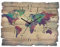 ARTLAND Wanddeko Wanduhr ohne Tickgeräusche aus Holz Quarz Uhr lautlos 40x30 cm Rechteckig Weltkarte Landkarte Kunst Modern U1TJ