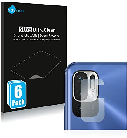 savvies Protector Pantalla para Xiaomi Redmi Note 10 5G (SÓLO Cámara) (6 Unidades) Película Ultra Transparente