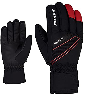 Ziener Herren Gunar Ski-Handschuhe/Wintersport | wasserdicht atmungsaktiv warm Gore-Tex, black.red, 10,5