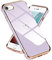 Micoden for iPhone 7/8/SE2020(2022) Case Cute Girls Women Silicone Fashion Heart Plating Edge Shockproof Bumper Phone Case-Purple