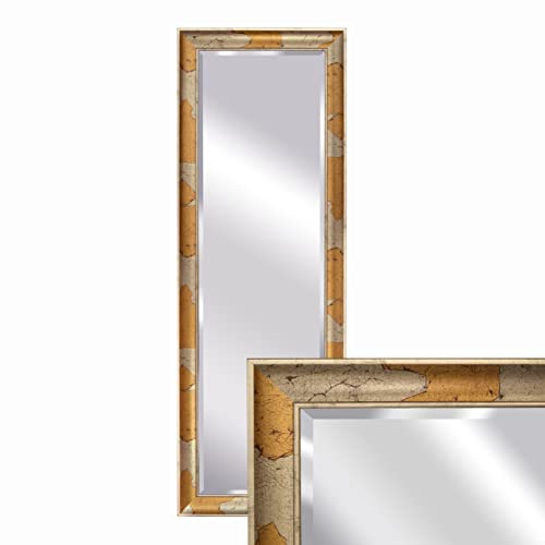 BD ART Wandspiegel Deko Garderobenspiegel Ganzkörperspiegel Silber/Gold 48cm x 138cm