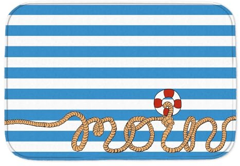 Badematte mit Moin-Schriftzug und Rettungsring Dekoration Maritim Geschenkidee Nordsee Geschenk Ostsee Moin Moin Tau Rettungsring Gruß Seil Seemann Mitbringsel