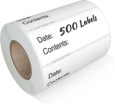 Labelebal 500pcs Removable Food Labels, 1 x 3 Inch Freezer Labels, No Residue, Perfect for Kitchen