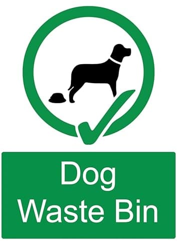 Notice Dog Waste Bin Dog Foul Poo Clean It Up Sign Self Adhesive Gloss Sticker 160mm x 125mm