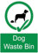Notice Dog Waste Bin Dog Foul Poo Clean It Up Sign Self Adhesive Gloss Sticker 160mm x 125mm