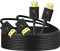 Twozoh Flexible Câble HDMI vers HDMI 5M Lot de 2, Fin et Souple Câble HDMI Supporte 3D 4K@60Hz/2160P/1080P (2 Pièces