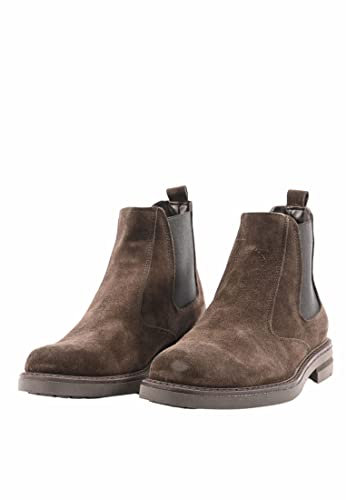 Ciabalù Stivaletti Uomo in Camoscio Invernali Stivale Chelsea Made in Italy Boots Suola Gomma (Testa di Moro, numeric_41)