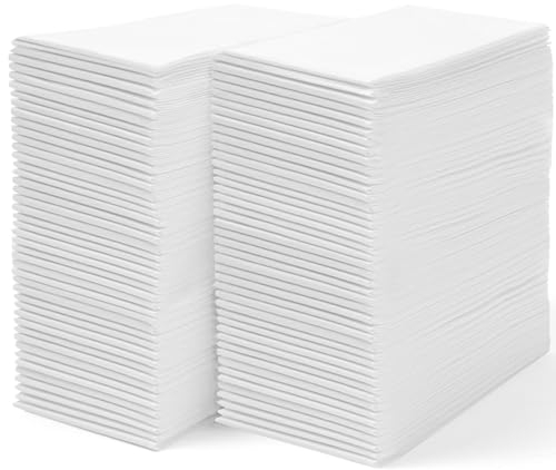 Confezione da 100 asciugamani usa e getta in lino al tatto, asciugamani di carta per il bagno, asciugamani di carta come un panno bianco, tovaglioli per cocktail - altamente assorbenti, morbidi