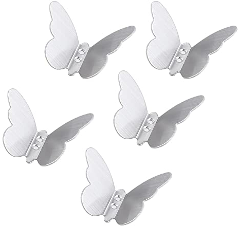 Uposao Set Di 5 Ganci Da Parete In Acciaio Inossidabile, Ganci A Farfalla Appendiabiti Da Bagno Per Vestiti Cucina E Servizi Igienici