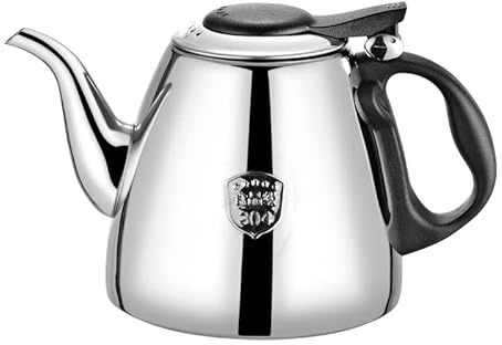 Nikou Stainless Steel Teapot, Stovetop Teapot 1.2L Tea Kettle for Stove Top, Tea Kettle Pot Coffee Pot with Heat Resistant Handle for Fruit Herbal and Infusion Tea