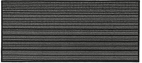JVL Arona Machine Washable Latex Backed Runner Doormat 57x150cm, Black