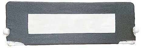 Safetots Deluxe Denim Extra Breites Bettgitter Grau, 140cm breit x 50cm hoch, Bettschutzgitter für Kleinkinder zur Sicherheit, sicheres Kindergitter für Betten