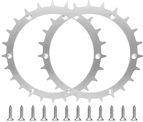 Stainless Steel Spikes for Bosch Indego XS300 M700 S500 Robotic Lawnmowers, 170 mm Robotic Lawnmower Wheel Spikes with 12pcs Screws, Traction Improvement for Bosch