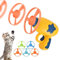 Juguetes para Gatos Interactivos,Hélices Voladoras de Colores Juguetes Interactivos de Seguimiento con 1 Lanzadore y 5 Discos Color Aleatorio,Juguetes para Gatos Perro Mascota Persecución Entrenamient