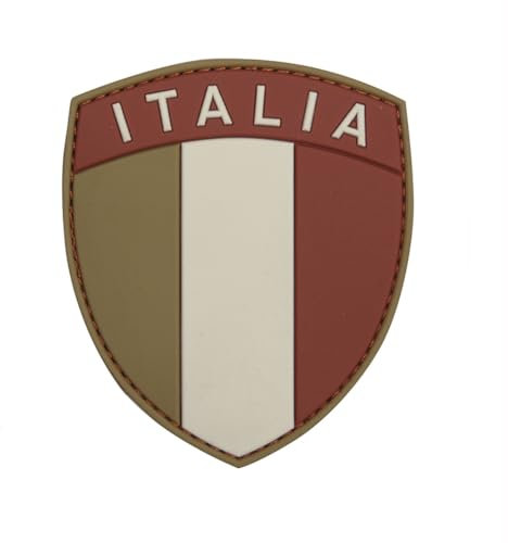 Scudetto Bassa Visibilità Patch 3D Bandiera Italiana Tricolore in PVC 7x 6 cm Toppa Italia