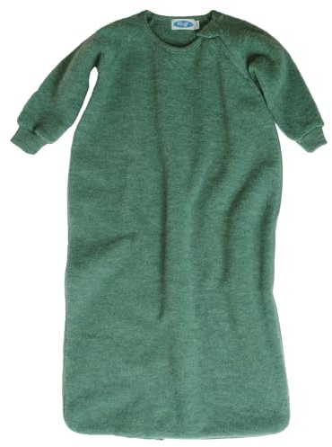 Reiff Fleeceschlafsack mit Arm Babyschlafsack Merino, 100% Wolle (kbT) (98-104, Salbei)