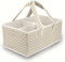 EKODE™ Baby Nappy Caddy Organiser - Nappy caddy basket for Baby Essentials and Car Caddy Organiser Changing Basket to keep all baby needs on the go: Toys, Diapers, Clothes, Bottles (Stripe)