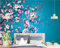 3D Papier Peint Bleu Fleur De Cerisier Japonais 250x175 cm Papier Peint Panoramique Mural Affiche Géante Décoration Pour Salon Chambre Chambre D'Enfant Décoration Murale