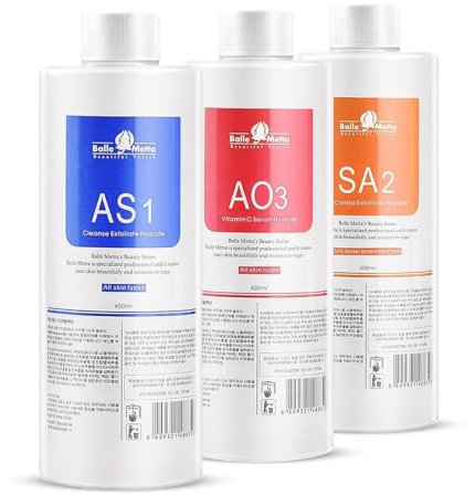 P-Beauty Aquafacial SA2 Lösung 400ml - Dermabrasion für fettige & Akne Haut - Salicylsäure Serum Peeling - Hydrodermabrasion Hautpflege - Reduziert Entzündungen - Lösung für Aquafacialgerät