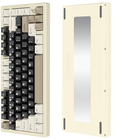 LexonElec x ATTACK SHARK X75 CNC Aluminum 75% Wireless Gaming Keyboard, Tri Mode-BT/2.4G/Wired, Hot-Swap Gasket Mounted RGB Mechanical Keyboard, 5000mAh Battery, VIA Web Driver for Win/Mac-White