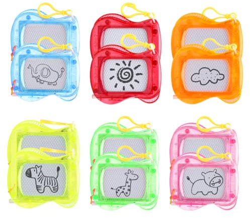 CEWROM Mini Maltafel Zaubertafel, 12PCS Magnetische Maltafel Zaubertafel Schlüsselanhänger, Doodle Board für Bildung, Lernen, Reisen, Mitgebsel Kindergeburtstag Weihnachten Geschenke für Kinder