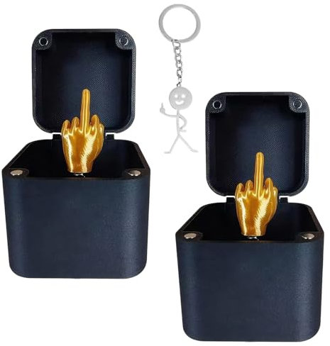 3-Teiliges Set Mittelfinger Box Mittelfinger In Der Box Lustig Und Interessant Mittelfingerbox Schlüsselanhänger Mit Mittelfinger (Strichmännchen In Die Seite Gestemmt [Schlüsselanhänger])