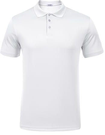 PINSPARK 1/3er Golf Shirts Herren Schnelltrocknend Golf Polo Shirt Herbst Outdoor Tennis Sport Hemden 2025 Schmale Passform Basic Kurzarm Sportshirt Weiß XXL (1 Stück)