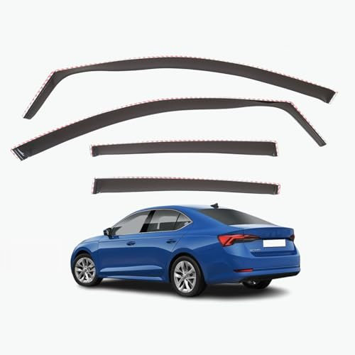 AirFlux Set mit 4 Windabweisern, kompatibel mit Skoda Octavia 5-Türer Schrägheck/Liftback 2020 2021 2022 2023 2024 2025 Modelle.