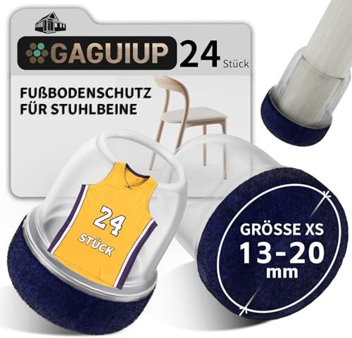 24 Stück Stuhlbeinkappen,Schutzkappen für Stuhlbeine Mit Filz,Filzgleiter,Silikon Schutzkappen für Stuhlbeine Schräge,0.75 inch Stühle für Verschleißfeste Stuhlbeinschoner