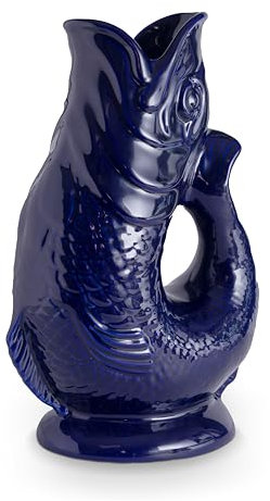 Wade Fish Jug, Earthenware, Iconic UK Heritage, Made in Stoke-on-Trent, 0.6L, Cobalt Blue