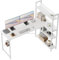 CubiCubi Computertisch mit Ablagefächern, 120x84cm Schreibtisch Kleiner L-förmiger Eckschreibtisch mit Regalen, Weiß