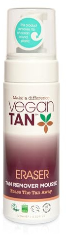 VeganTan Self Tan Remover Mousse Fake Tan Eraser Fast 5 Minute Action 120ml | Removes any fake tan gently, working quickly to remove any streaks or unwanted tan, vegan & cruelty free.