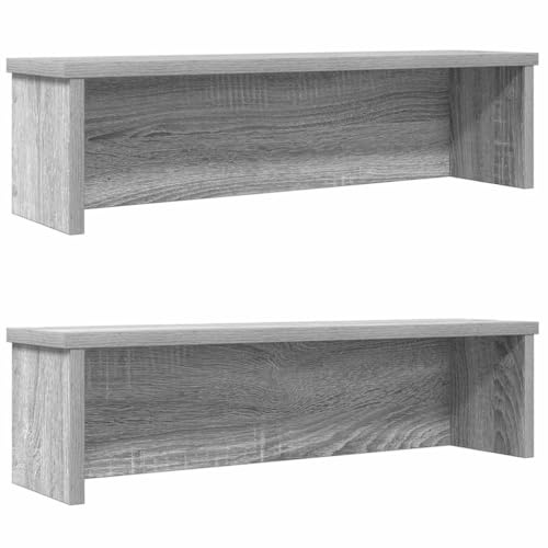 vidaXL Kitchen Racks Stackable 2 pcs Grey Sonoma 50x15x16 cm, kitchen storage shelf, cabinet organizer, kitchen counter shelf