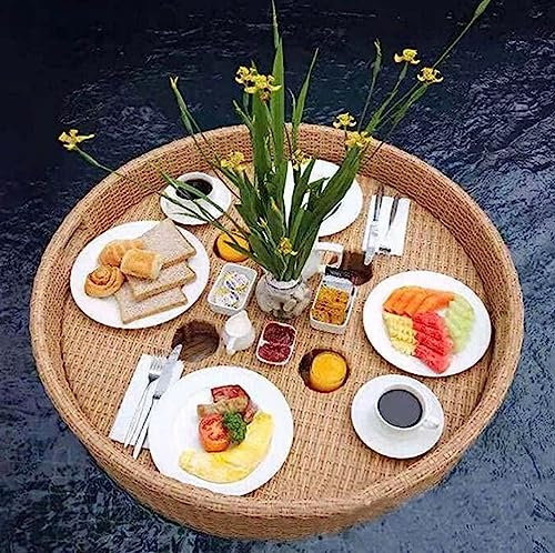 Pool Drink Floats Tray with Cup Holders for Beach Party Floating Drink Holder for Hot Tub Swimming Pool and Lounge Foam Refreshment Table with Bar Accessories for Food and Beer Serving
