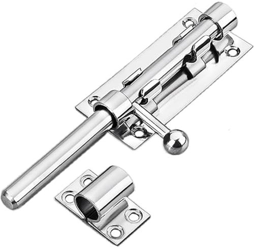Litensh Torriegel Torschieber mit Loch für Vorhängeschloss 304 Edelstahl 12 mm Schieberiegel Durchmesser Abschließbare Türriegel Bolzenriegel Überwurfriegel Schlossriegel (160MM Stainless Steel)