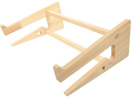 TEHAUX Soporte para Portátil De Madera Maciza Elevador Ergonómico para Escritorio, Tamaño Grande 14.8-17.6 Pulgadas, para Oficina y Hogar, Compacto y Ventilado Color Natural