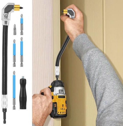 Flexible Verlängerung für Bohrer mit 5 Bitsatz 25/50/65/70/90 mm Biegsame Welle 31 x 7 x 0,63 cm Ultra Robust Rostfrei Stabil Flexibel Bithalter Flexibel Welle Verlängerung für Bohrmaschine