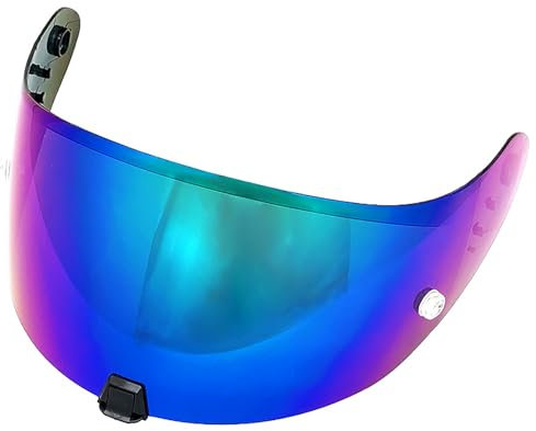 UYTKTN Visiera per Casco per Scorpion EXO-R420/R1, Lenti per Caschi da Moto, Durevole e Resistente ai Graffi Parti di Ricambio per Visiera Colorata del Casco,K R1 Tea Colorful Green