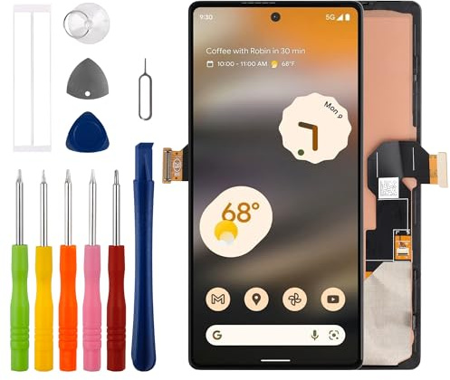 Duotipa [Unterstützt Fingerabdrücke] Neu OLED Touch Screen Digitizer Assembly für Google Pixel 6A 5G 6.1 LCD Diaplay mit technischen Reparatur Tools Kit