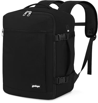 YOKGO Sac a Dos Voyage Cabine Avion,Bagage Cabine 40x30x20 Bagage a Main | 24L Sac de Voyage pour Ryanair Transavia Volotea, Sous Siège Bagage à Main, 15.6'' Ordinateur Portable Homme Femme Noir