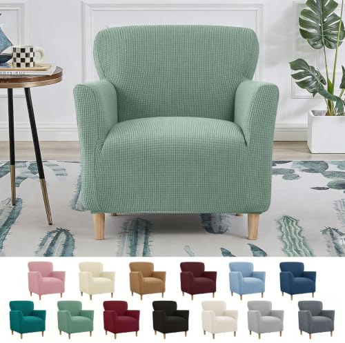 Stretch-Sesselbezug mit Armlehnen, Elastische Jacquard Sofaüberzug Clubsessel Sessel Bezug, Elastischer Strick Spannbezug für Sessel & Polsterstühle, Elastischer Sesselbezug Universal für Wohnzimmer