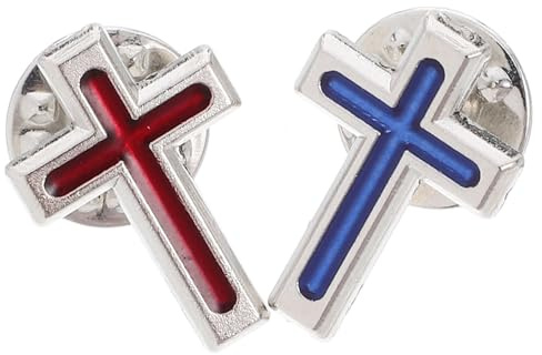 2stücke Jesus Kreuz Anstecknadel Kommunionsbrosche aus Zinklegierung | 2,2x1,5x1,3cm, Kreuzform, Elegant und Klassisch, für Uniformen, Besondere Anlässe, Weihnachten Party