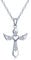 Unendlich U Fashion Kreuz Herz Engelsflügel Halskette 925 Sterling Silber Zirkonia Anhänger Kettenanhänger, Silber