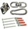 KAMERO Edelstahl V4A Set Boxsack Aufhängung Set Wandhaken Karabiner Drehwirbel, Dübel Schrauben belastbar bis 230kg rostfrei