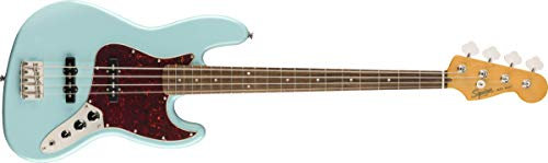 Squier von Fender Classic Vibe 60er Jahre Präzisions-Bass, Laurel Jazz Bass Normale Größe Daphne Blue